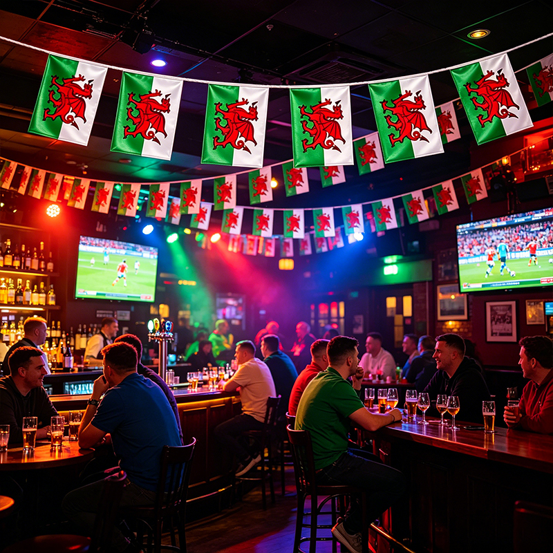 3Pack 12m 30 Flags Wales World Cup Flag Bunting Football Welsh Dragon Bunting Banner Flags