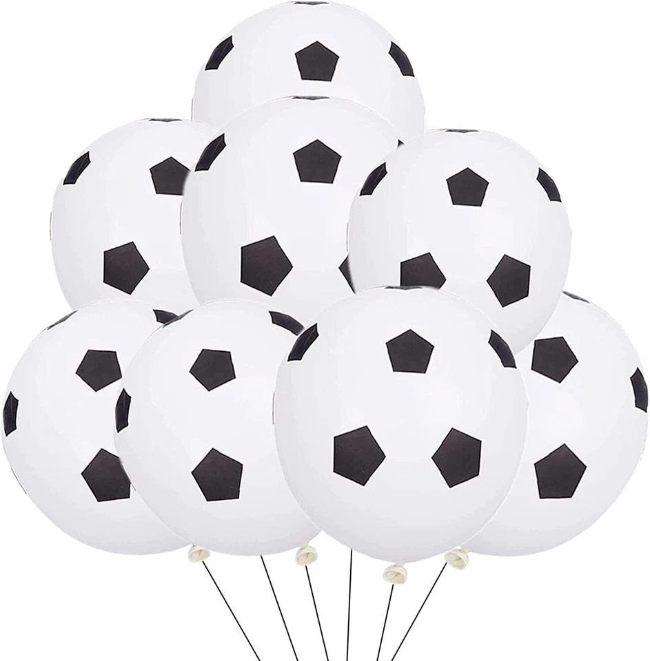 75Pcs 12 Inch Football Balloons Black and White Soccer Latex Balloons World Cup Party Balloon Decorations