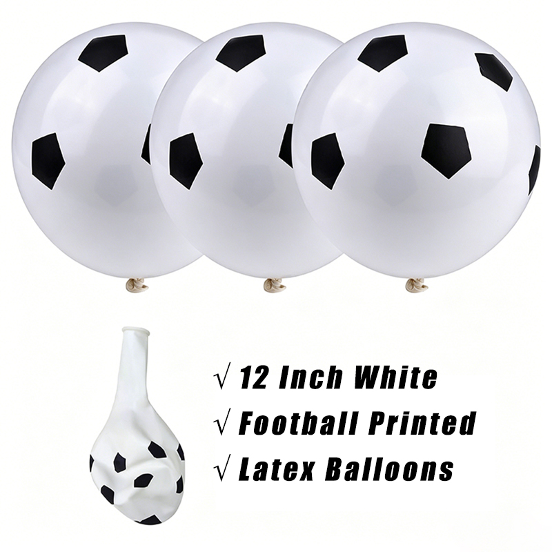 75Pcs 12 Inch Football Balloons Black and White Soccer Latex Balloons World Cup Party Balloon Decorations