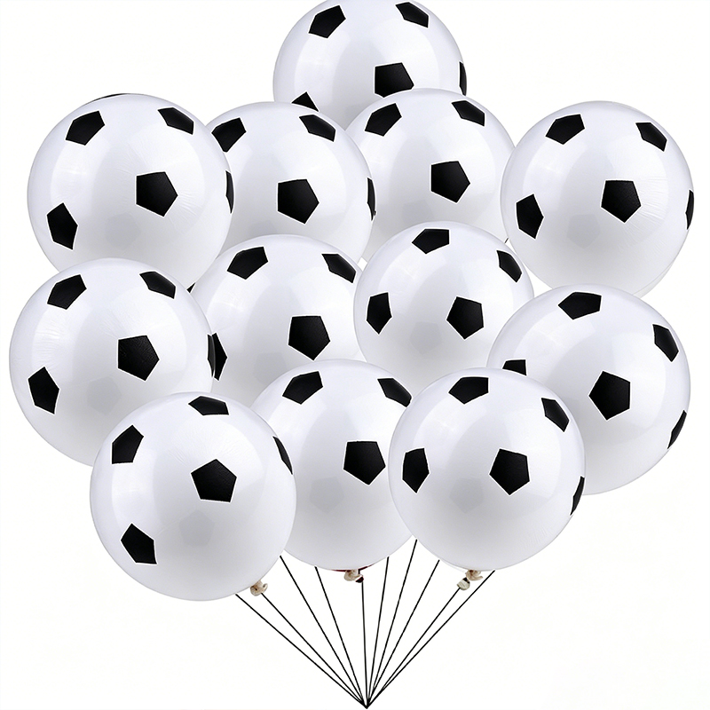 75Pcs 12 Inch Football Balloons Black and White Soccer Latex Balloons World Cup Party Balloon Decorations