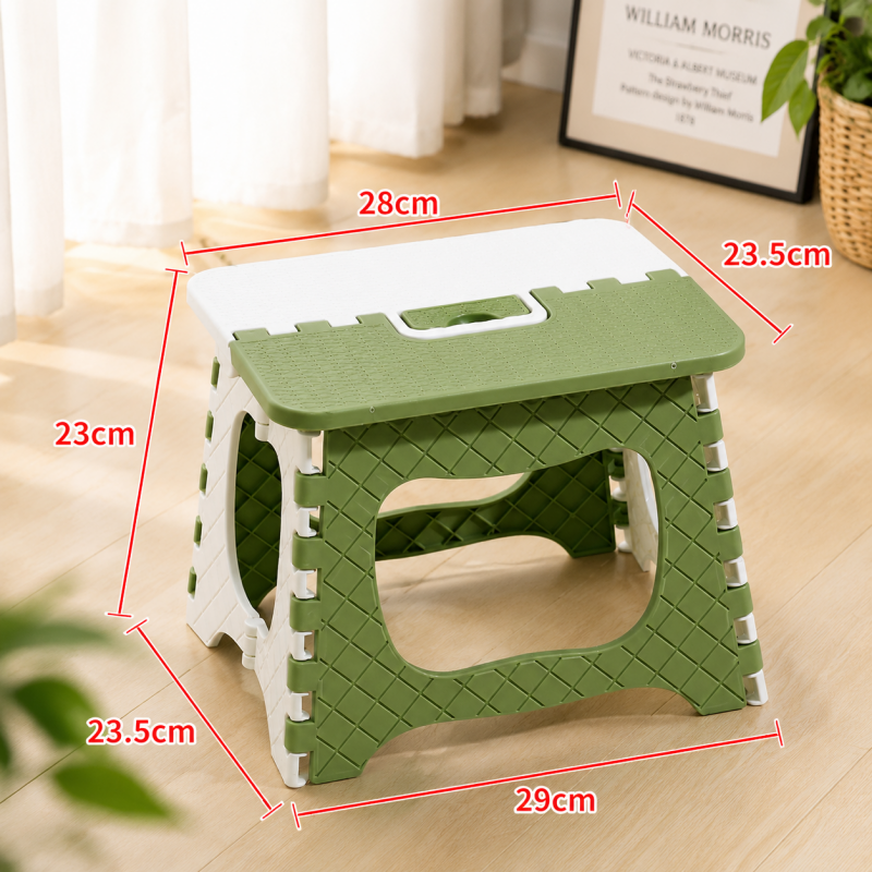 Heavy Duty Folding Step Stool with Carry Handle Green Foldable Camping Stool 300lbs Load Capacity