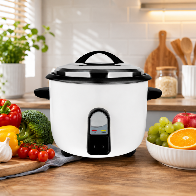 10L Commercial Rice Cooker 3000W Fast Cooking Electric Cooker with Auto Keep Warm Non-stick White