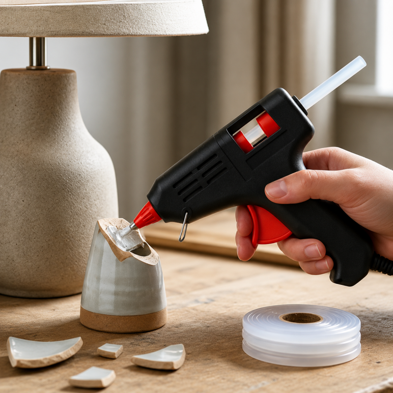 10W Hot Glue Gun with 7mm Melt Glue Sticks for DIY, Arts, Crafts and Repair