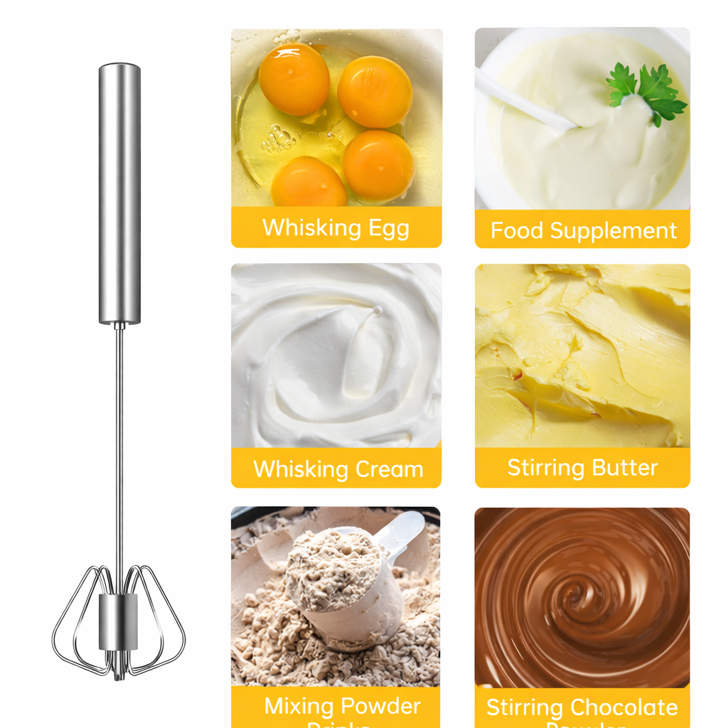 10PCS Commercial Use Egg Beater Semi Automatic Egg Whisk Hand Push Blender Mixer for Cooking Class