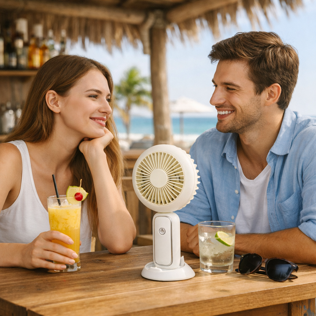 2Pack LED Portable Fan Rechargeable Handheld Fan Folding Desk Fan with Base Cooler Summer Gift