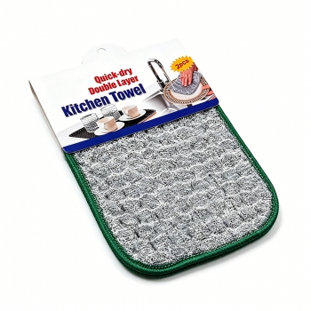 2PCS Dishwashing Cleaning Cloths Kitchen Sink Quick-dry Dishwashing Cloths