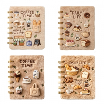 Coffee Style Compact Notebook Spiral Bound Lightweight Random Colours