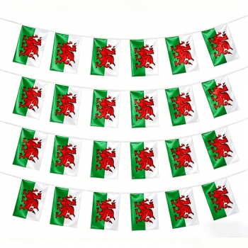 3Pack 12m 30 Flags Wales World Cup Flag Bunting Football Welsh Dragon Bunting Banner Flags