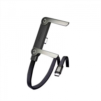 2Pack 2 in 1 Invisible Holder 240W 1.5m USB C to C Data Cable Foldable Phone Stand Fast Charging Cable for iPhone Samsung