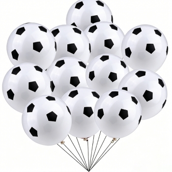 100Pcs 12 Inch Football Balloons Black and White Soccer Latex Balloons World Cup Party Balloon Decorations