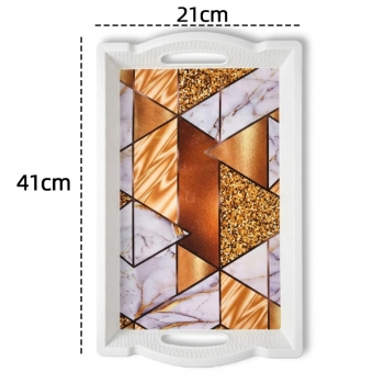 Serving Tray With Grip Handles for Food Prep Tea Breakfast in Bed 41 x 21cm