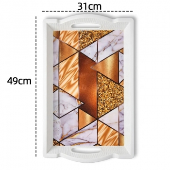 Serving Tray With Grip Handles for Food Prep Tea Breakfast in Bed 49 x 31cm