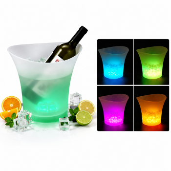 2Pack 5L LED Colour Changing Ice Bucket Wine Drinks Cooler Beverage Tubs for Champagne Beer Cocktails Ice Bucket BBQ Bar