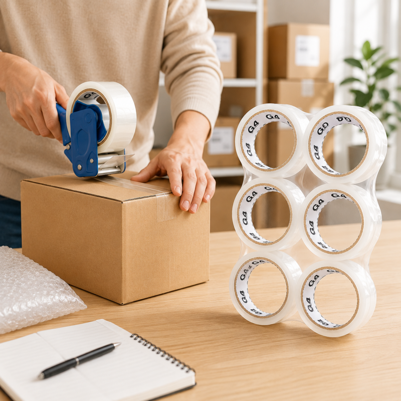 6 Rolls Clear Tape Set 24mm x 40m General Purpose Packing Tape Parcel Tape