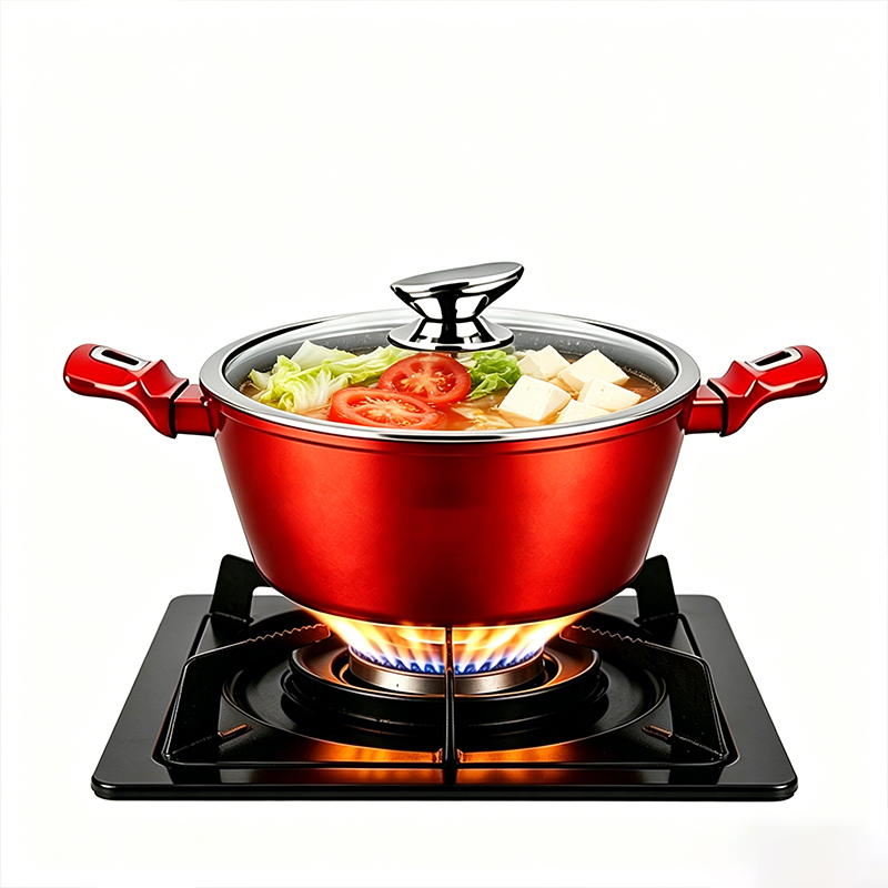 4PCS Casserole Set with Lids Handles 18 20 24 28cm Cookware Set