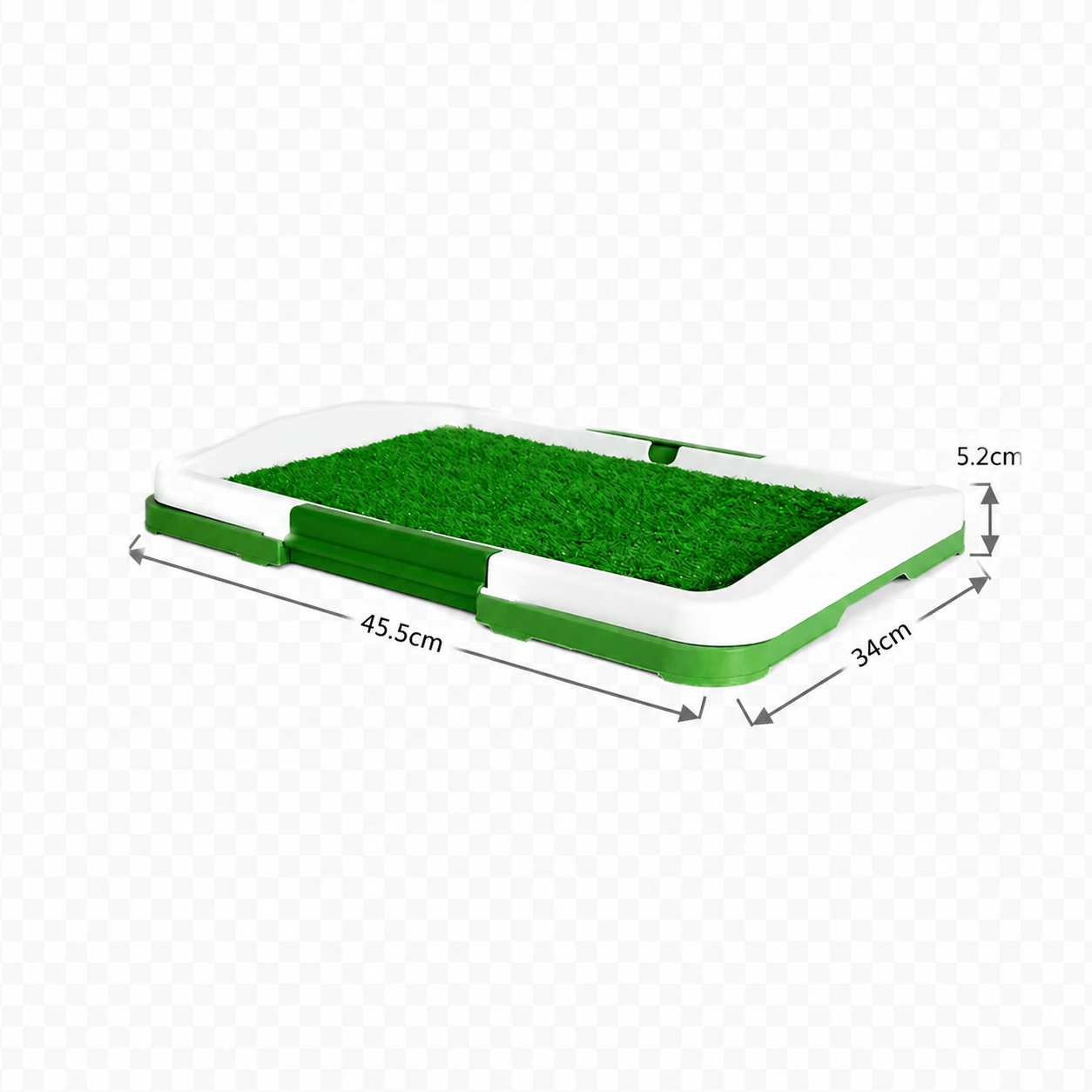 Dog Grass Pad with Tray, Dogs Toilet Tray with Artificial Grass Grid Panel Puppy Toilet Training Mat 34 x 45.5cm