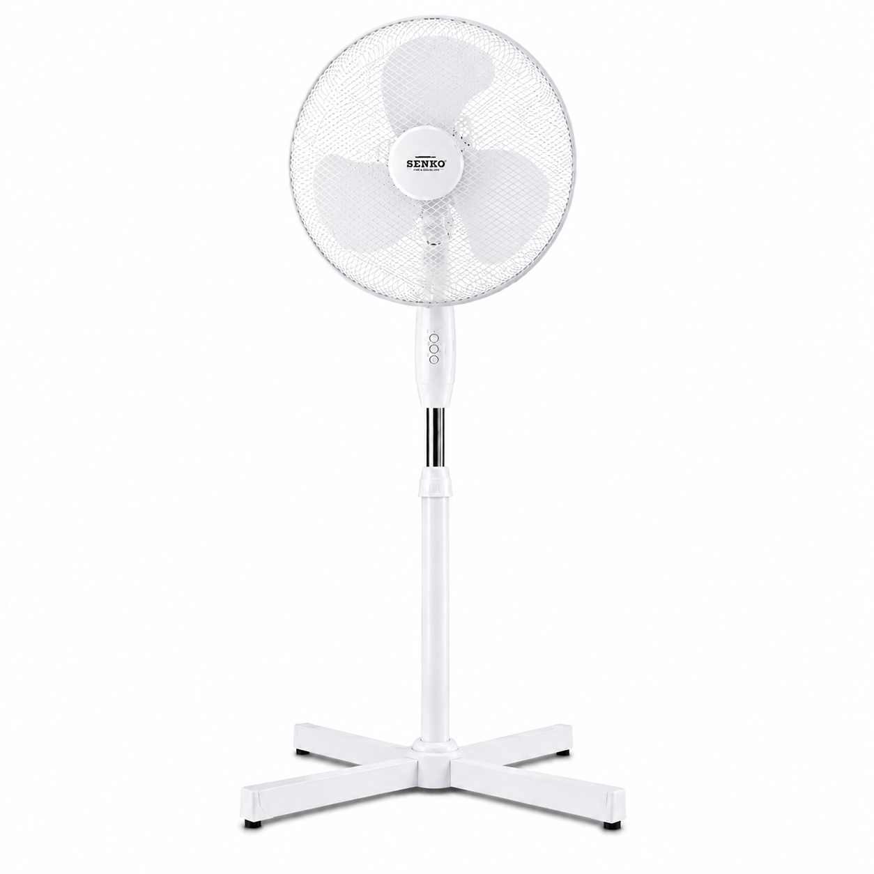 16 Inch Pedestal Fan Cross Base Stand Fan 3 Speed Settings Sturdy Base Portable Fan White