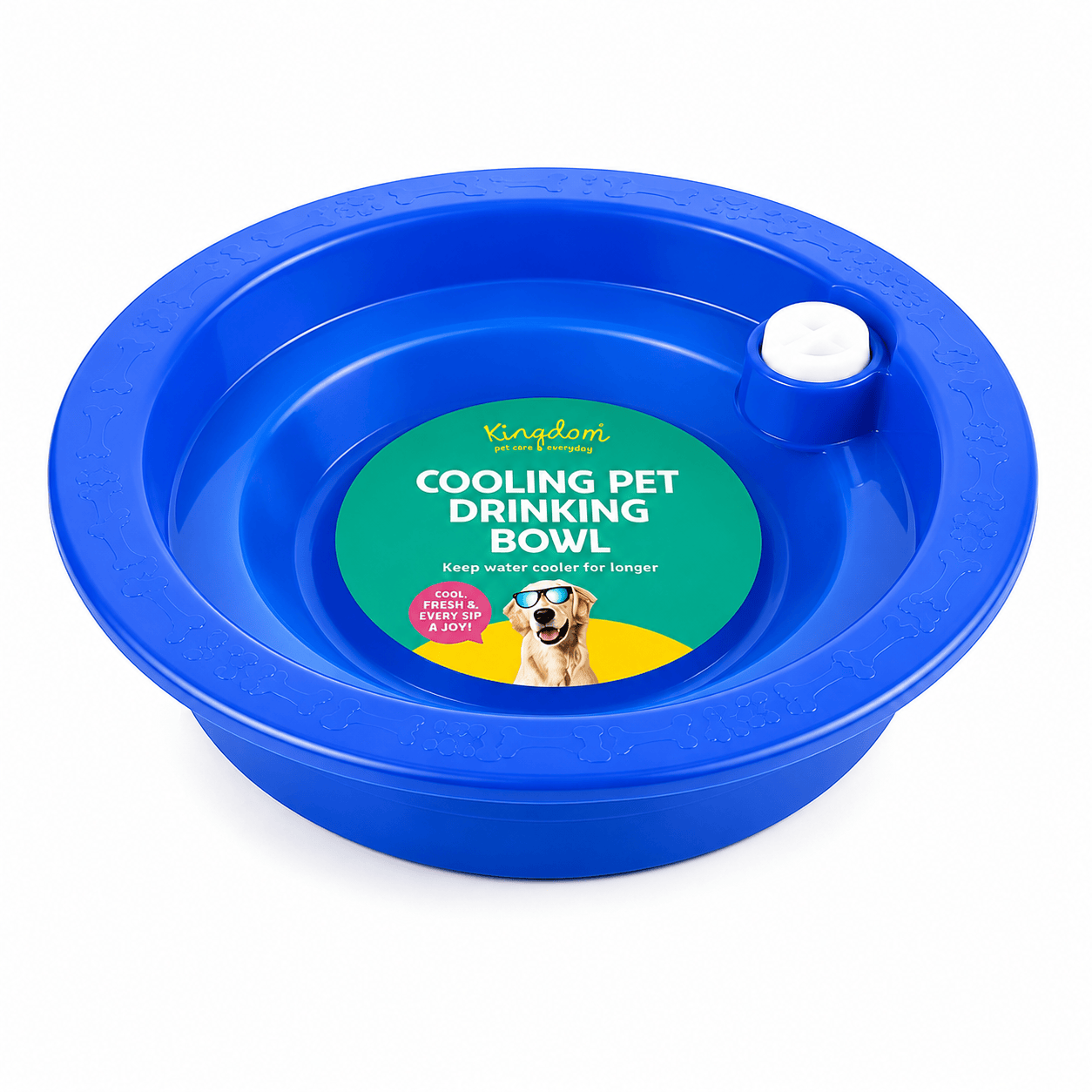 Dog Cat Cooling Bowl Water Feeding Bowl Cooling Drinker Station, Freeze Activated Hydration Dish