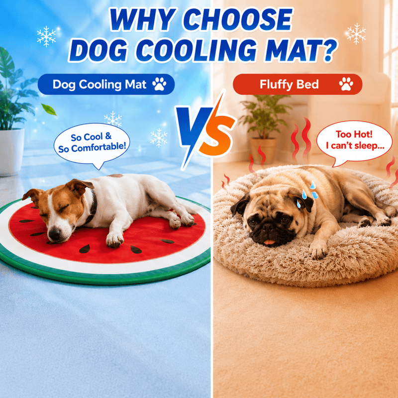 Dog Cooling Mat, Dog Cat Pet Self Cooling Gel Mat Large Dogs Cooling Pads Mats 60CM Red