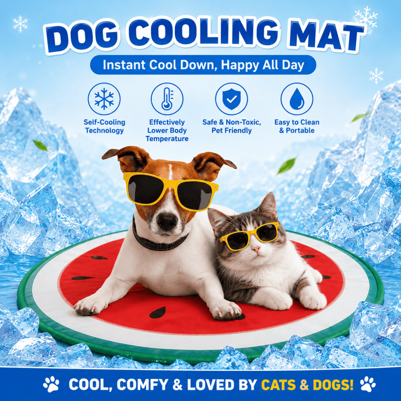 Dog Cooling Mat, Dog Cat Pet Self Cooling Gel Mat Large Dogs Cooling Pads Mats 60CM Red