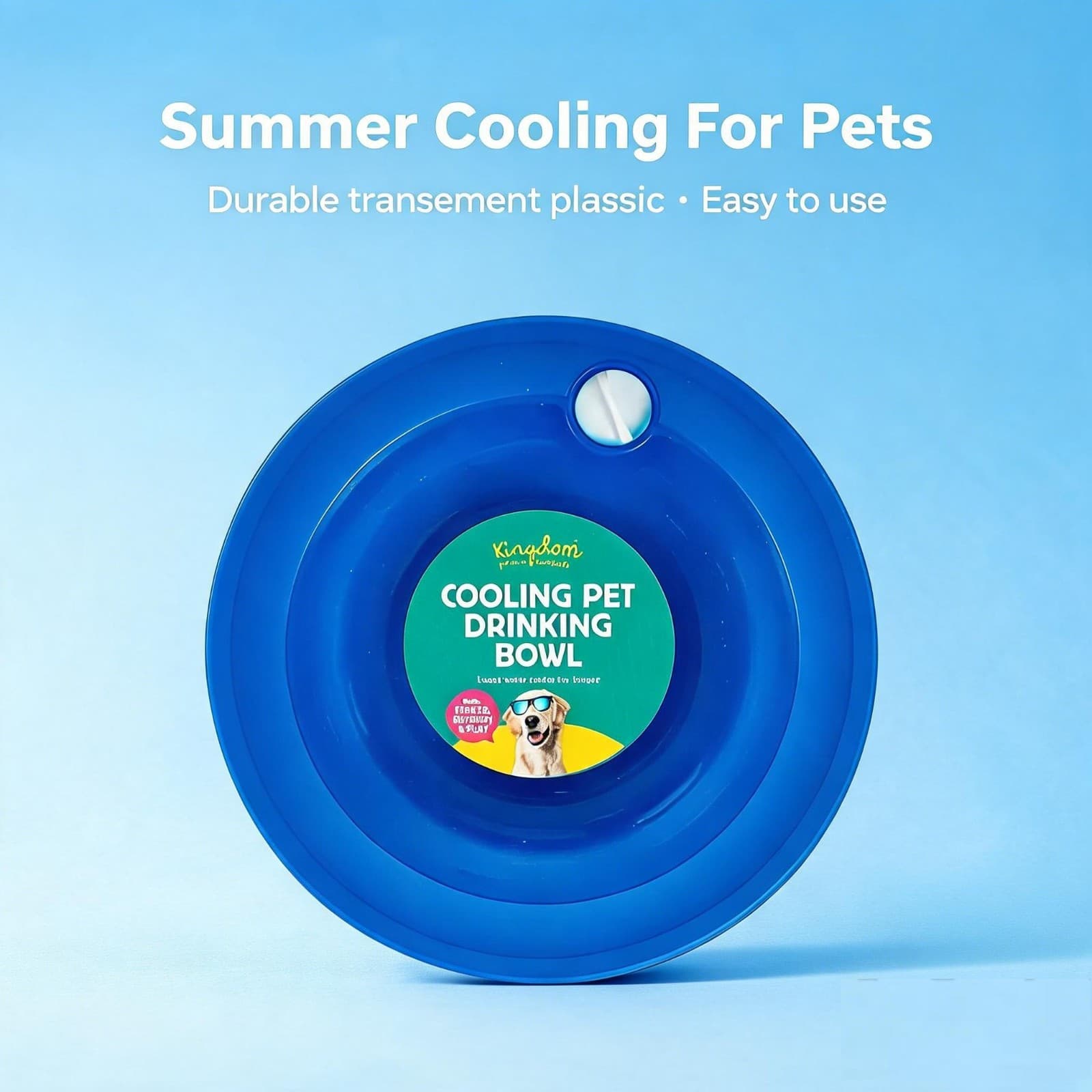 Dog Cat Cooling Bowl Water Feeding Bowl Cooling Drinker Station, Freeze Activated Hydration Dish