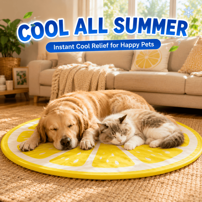 Dog Cooling Mat, Dog Cat Pet Self Cooling Gel Mat Large Dogs Cooling Pads Mats 60CM Yellow