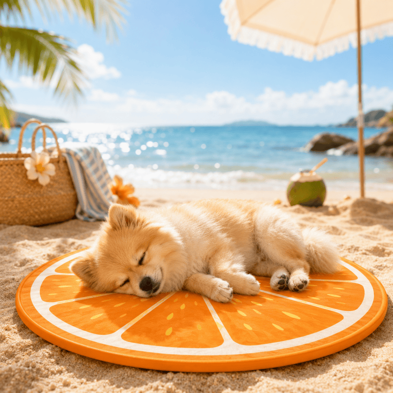 Dog Cooling Mat, Dog Cat Pet Self Cooling Gel Mat Large Dogs Cooling Pads Mats 60CM Orange