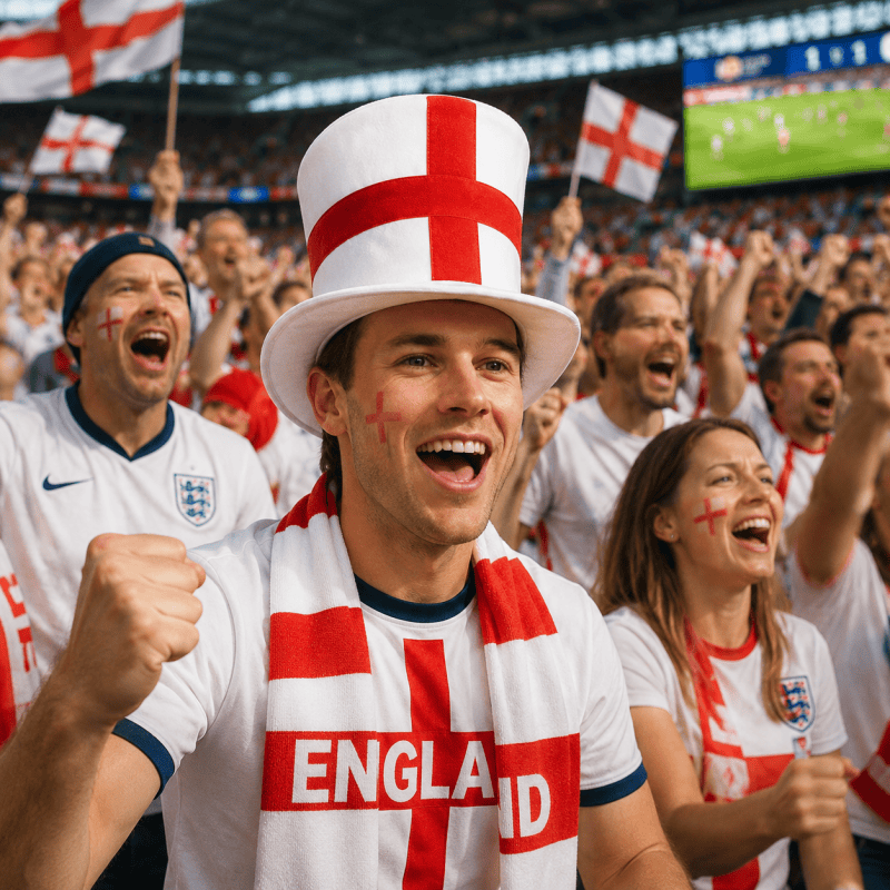 England Flag Top Hat, St George England Cross Top Hat FIFA World Cup Decor