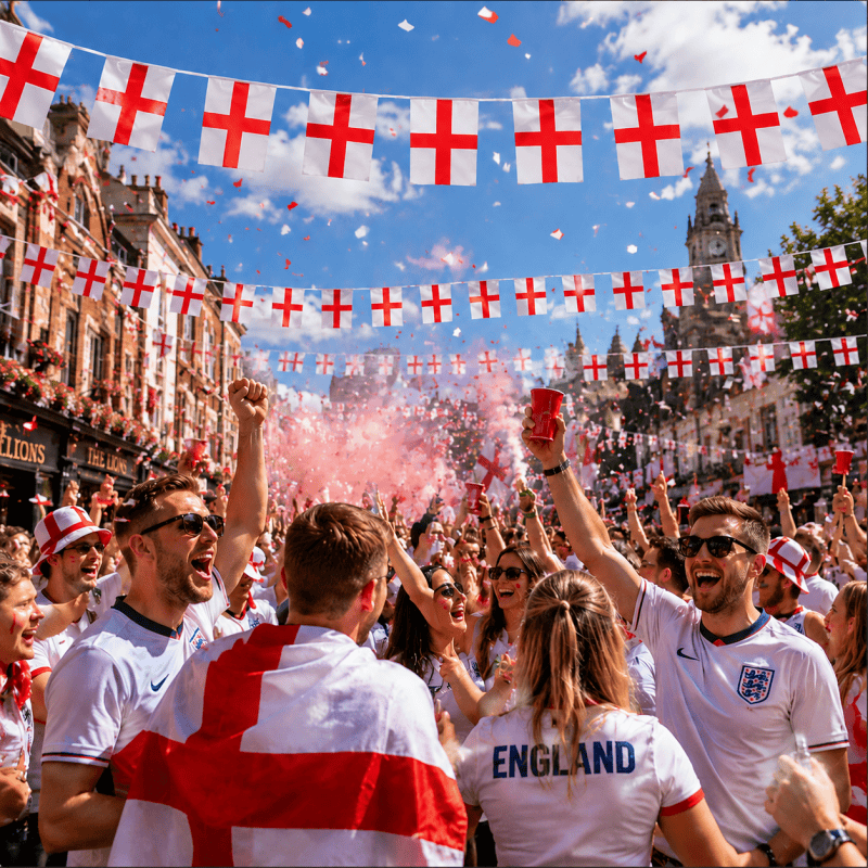 4M 11Flags England St George Flag Bunting for FIFA World Cup Party Decorations 2026 Football
