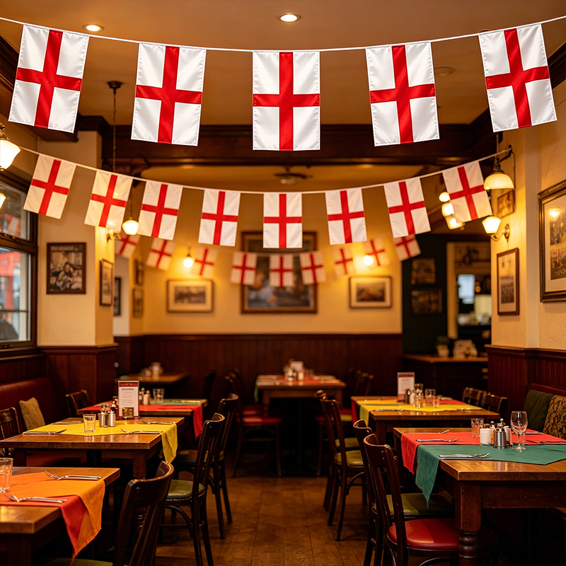 3Pack 4M 11Flags England St George Flag Bunting for FIFA World Cup Party Decorations 2026 Football