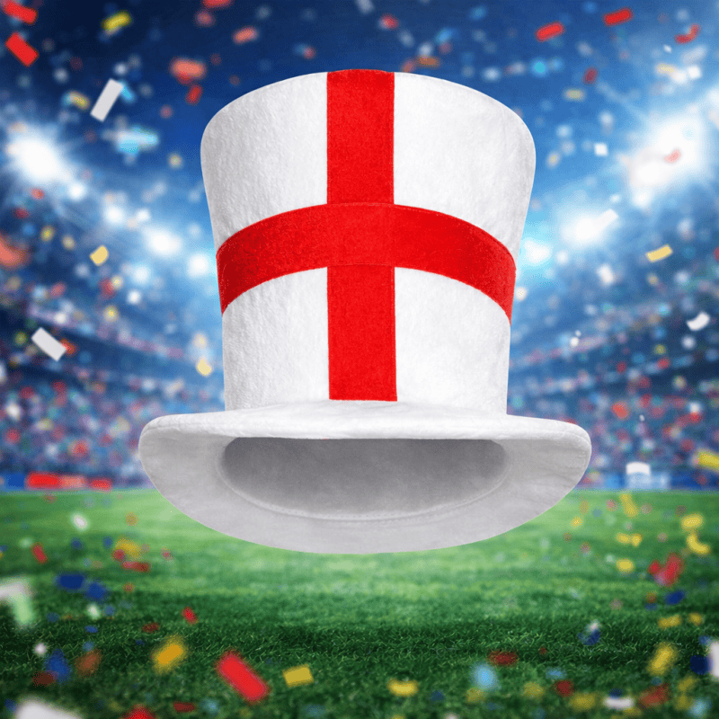 England Flag Top Hat, St George England Cross Top Hat FIFA World Cup Decor