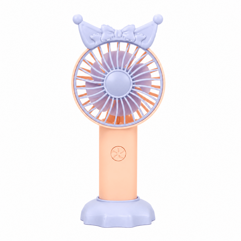 Blue Mini Handheld Fan with Phone Holder Base Rechargeable Personal Fan