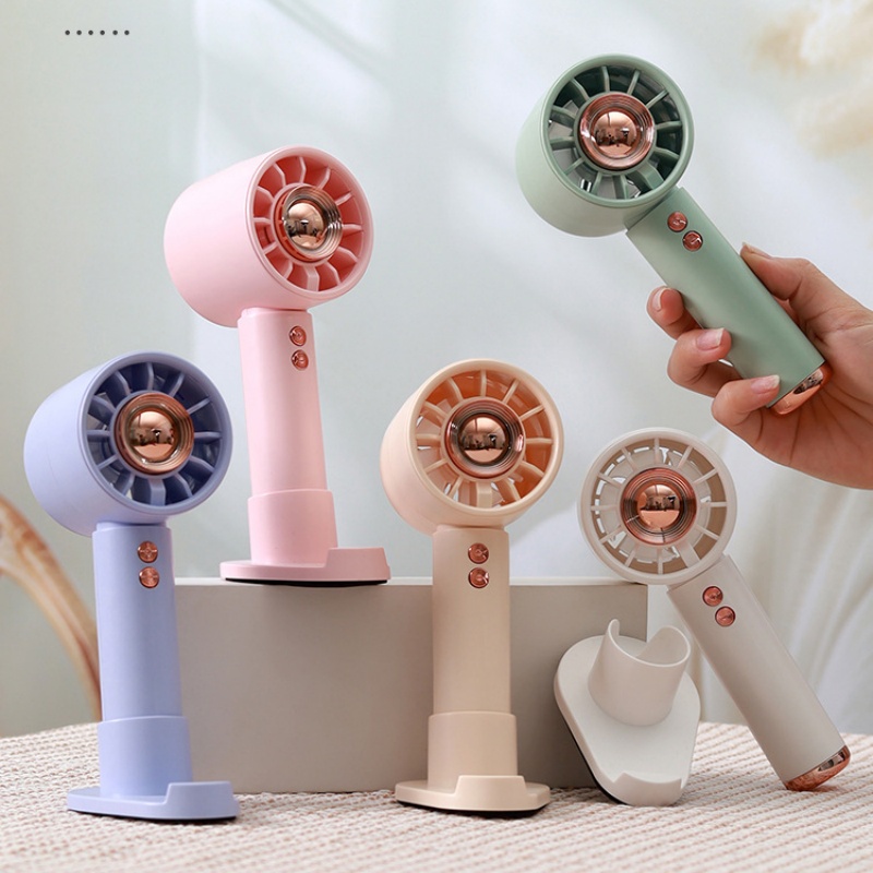 White 1200mAh Turbo Fan with Phone Holder Base Rechargeable Personal Fan