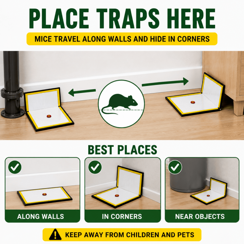5PCS Sticky Traps Large Extra Strong Mouse Glue Trap Sticky Pads Board for Garage