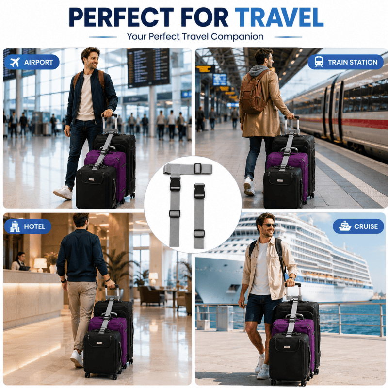 Luggage Connector Straps for Suitcase Add A Bag Adjustable Connect 3 Luggage Together