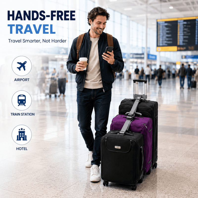 Luggage Connector Straps for Suitcase Add A Bag Adjustable Connect 3 Luggage Together