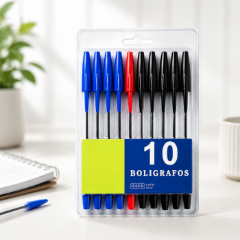 10PCS Pens Classic Ballpoint Stick Pens Random Colours Medium Point
