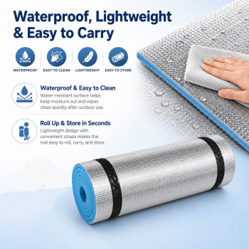 Camping Roll Up Foam Foil Sleeping Mat Mattress Camping Mat Roll Up Foam Yoga Insulated Mat 180x50cm