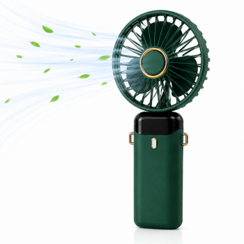 Green Mini Handheld Fan Portable Fold Desk Cooler Cooling USB Rechargeable