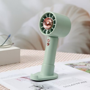 Green 1200mAh Turbo Fan with Phone Holder Base Rechargeable Personal Fan