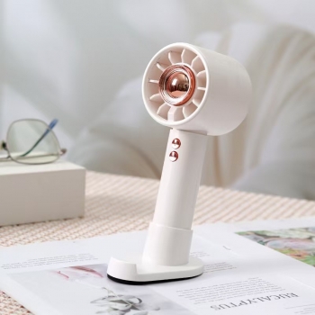 White 1200mAh Turbo Fan with Phone Holder Base Rechargeable Personal Fan