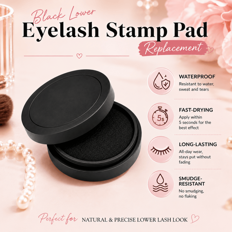 Black Lower Eyelash Stamp Pad Refill Lash Stamp Ink for Lash Stamp Kit