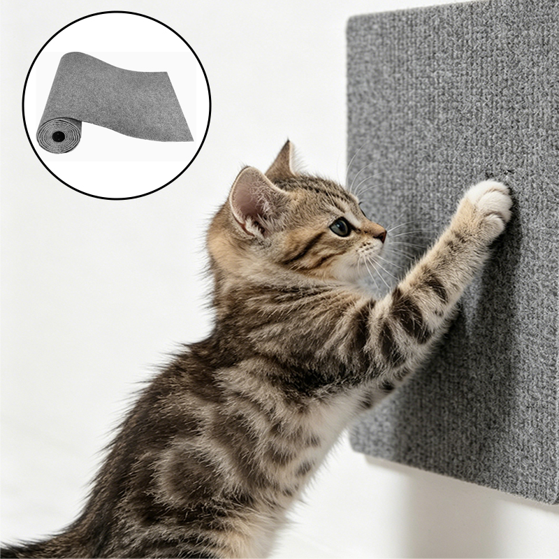 Cat Scratch Mat 30x100cm Self Adhesive Cut to Size Furniture Scratching Mat Gray