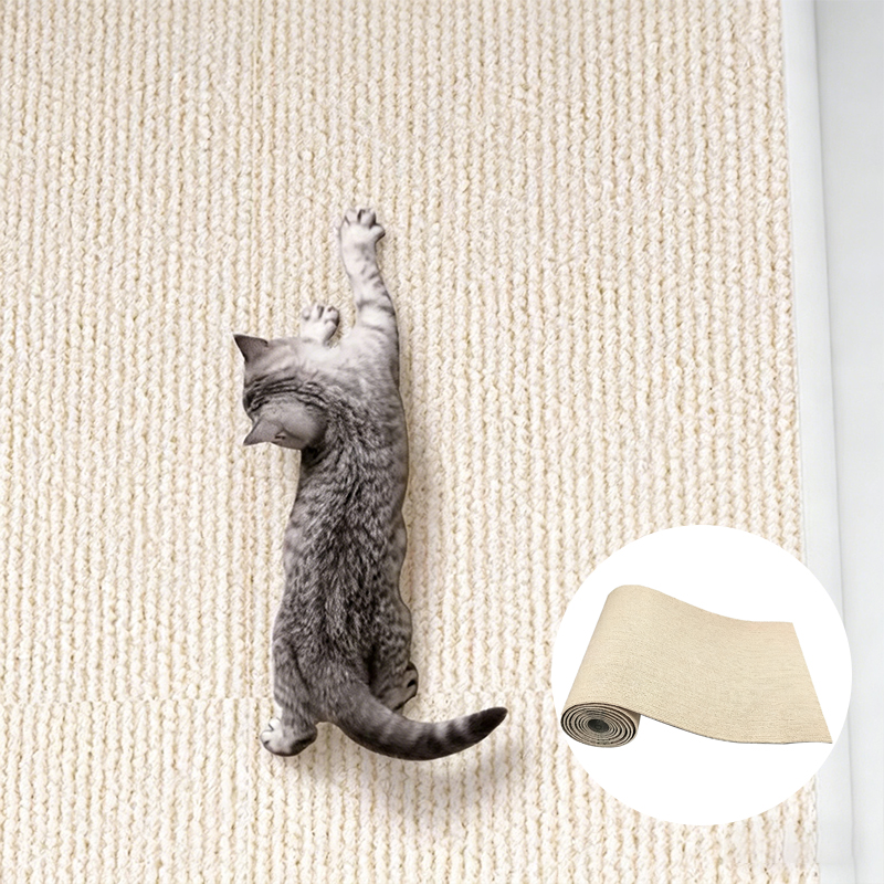 Cat Scratch Mat 30x100cm Self Adhesive Cut to Size Furniture Scratching Mat Khaki