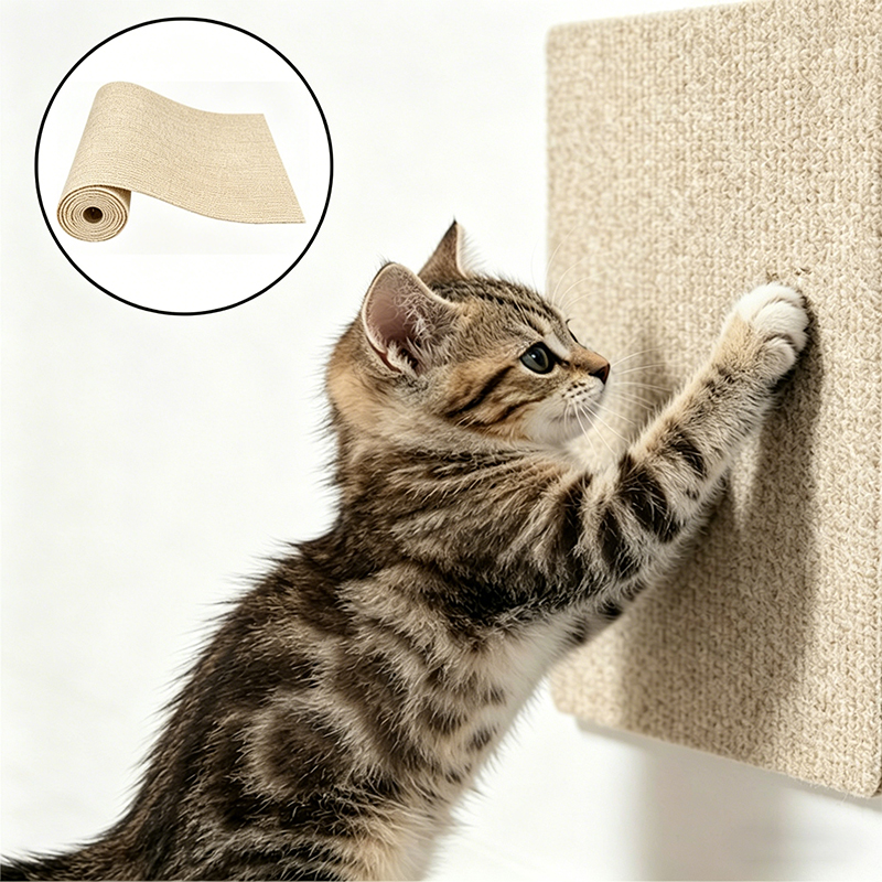 Cat Scratch Mat 30x100cm Self Adhesive Cut to Size Furniture Scratching Mat Khaki