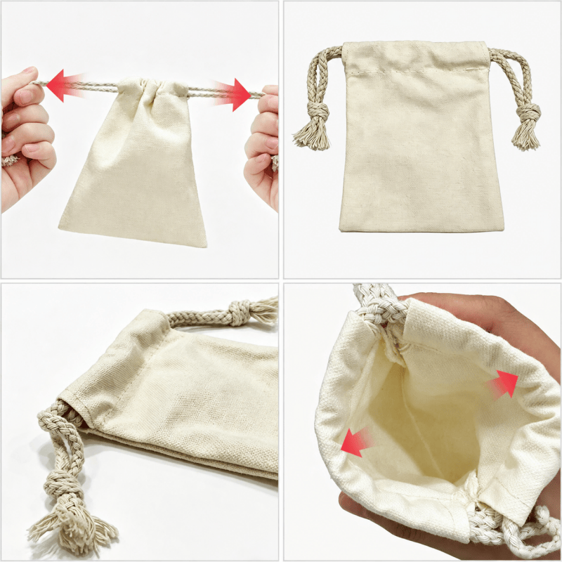 10PCS Cotton Drawstring Bags 9x12cm Reusable Bags Gift Bags