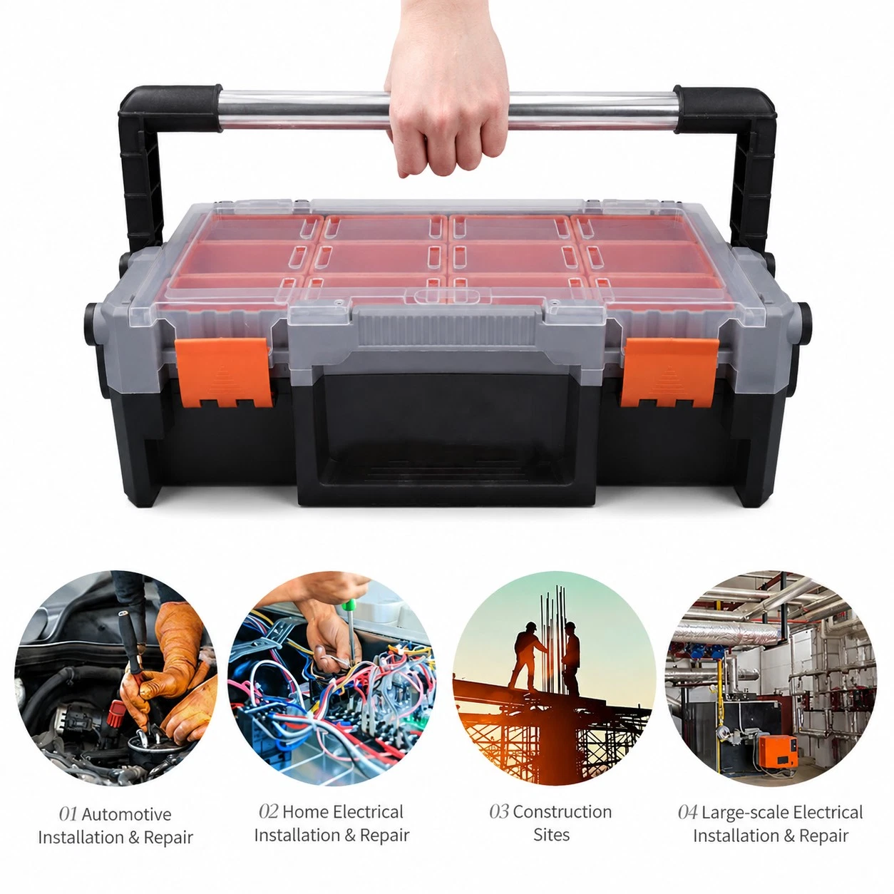 Cantilever Tool Storage Box 45 x 23.5cm Toolbox
