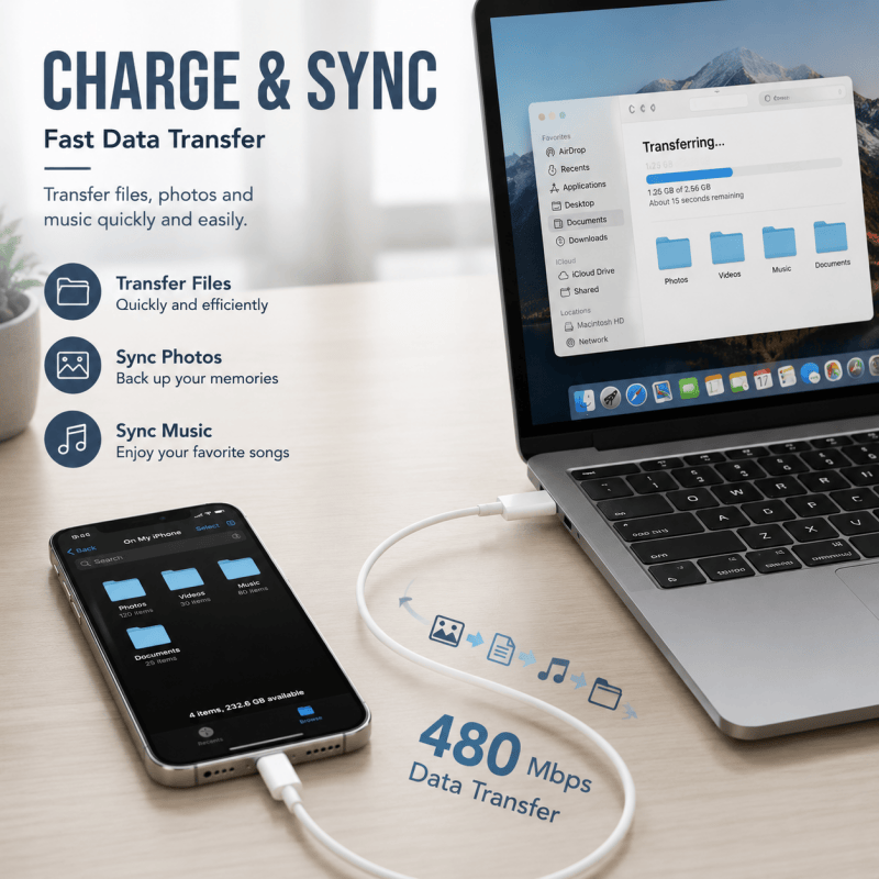 1m USB C to Apple Cable Fast Charge for iPhone 14/13/12/11/XS/XR/X/8/iPad