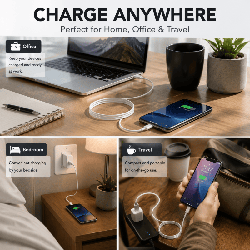 1m USB C to Apple Cable Fast Charge for iPhone 14/13/12/11/XS/XR/X/8/iPad