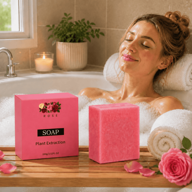 2PCS Milk Rose Natural Handmade Soap Bar for Face Body